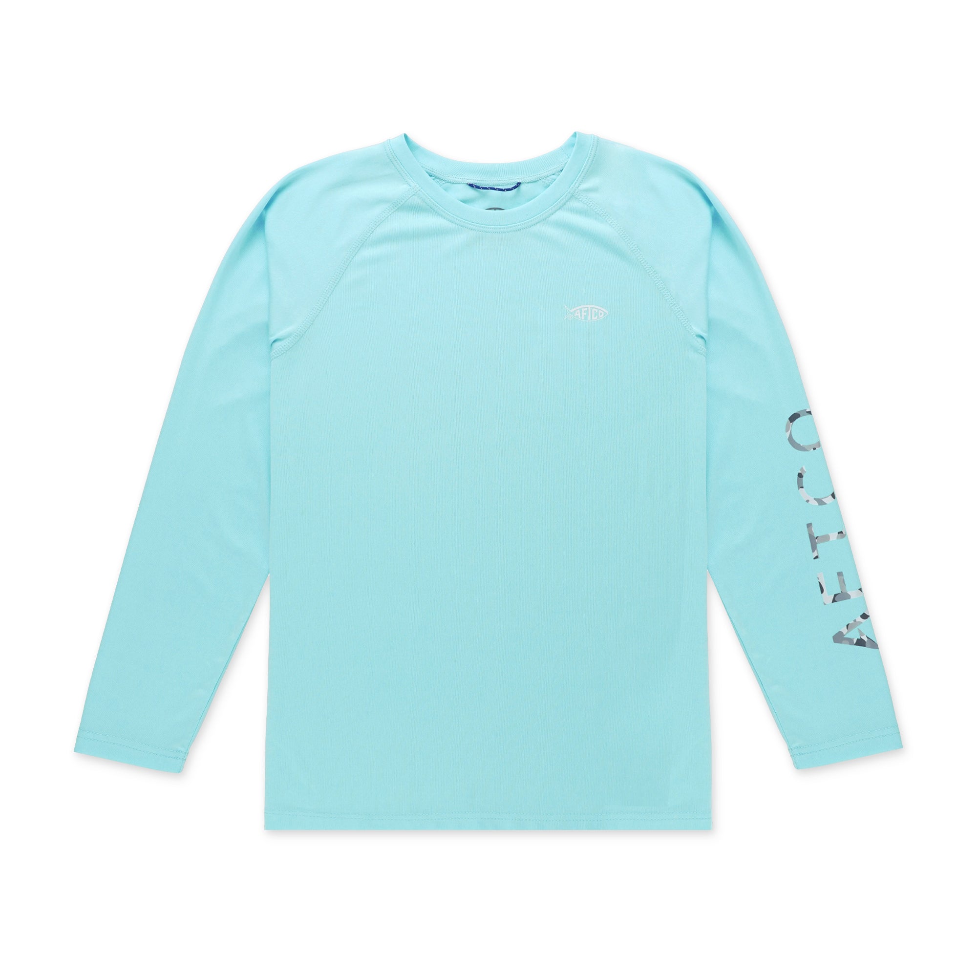 AFTCO Youth Samurai Performance LS Shirt - Clearwater Heather - S