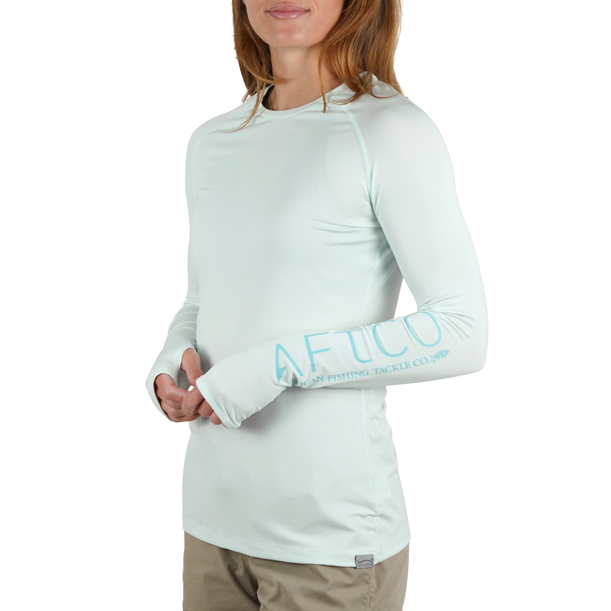 AFTCO Women's Samurai Long Sleeve Sun Protection Shirt / Hint of Mint Heather / L