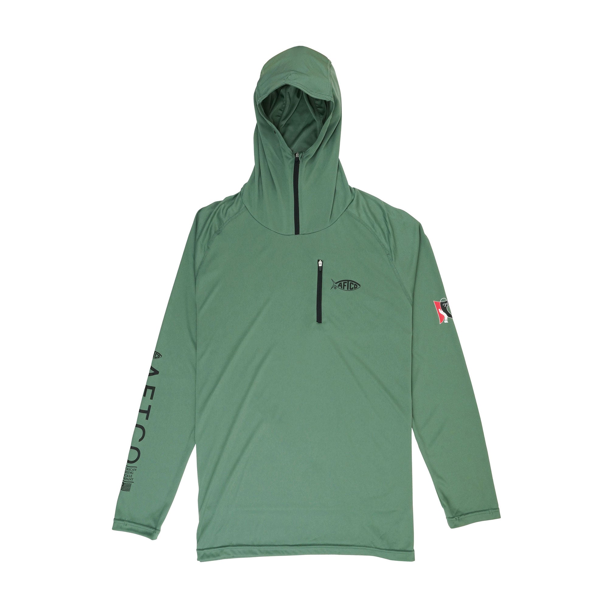 AFTCO Jason Christie Hooded LS Performance Shirt - Olive - 2x