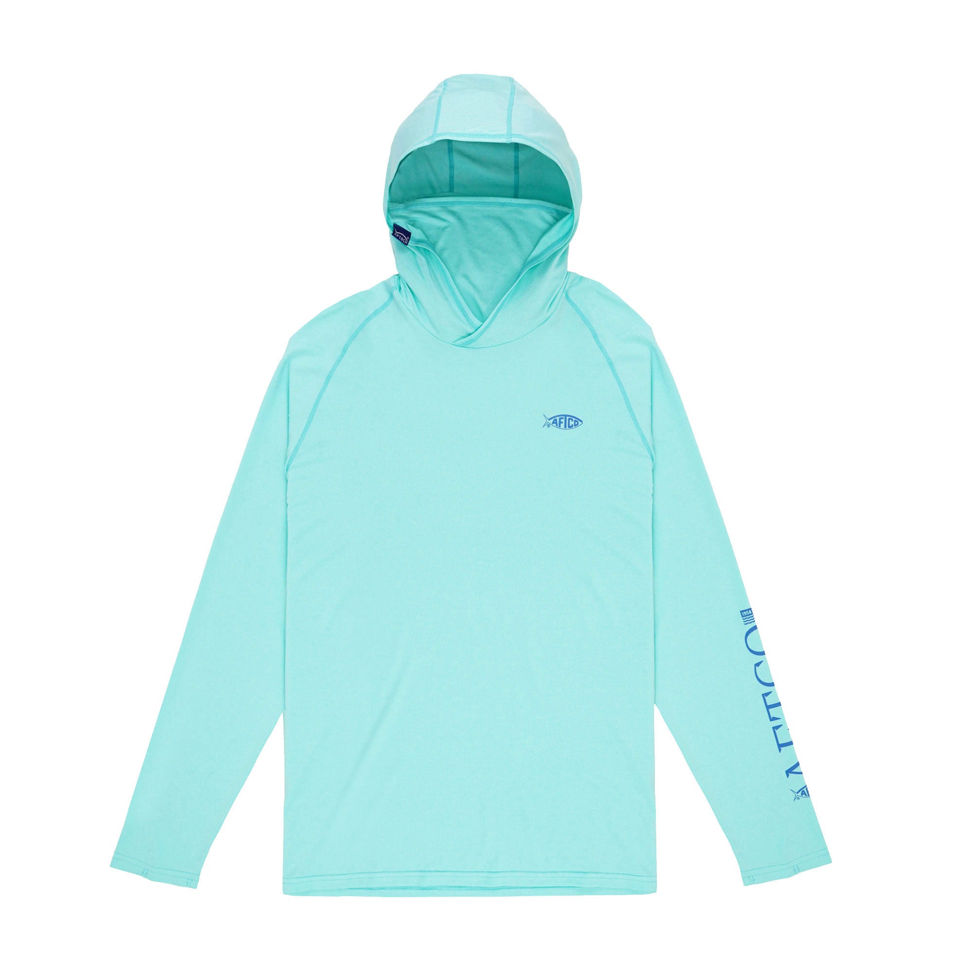 AFTCO Yurei AIRoMESH Hooded LS Performance Shirt - Bahama Heather - 2x