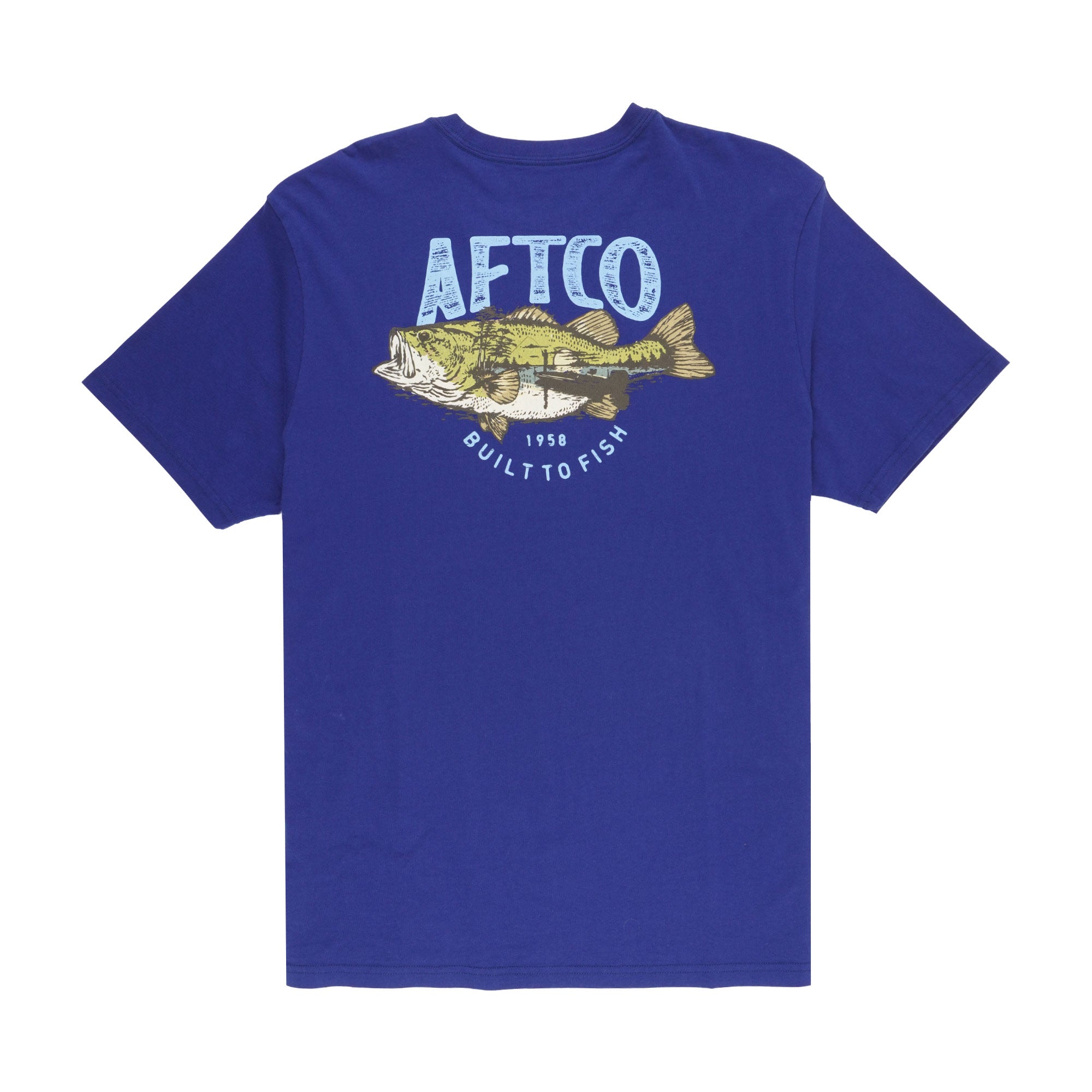 AFTCO Wild Catch SS T-Shirt / Storm Blue / L