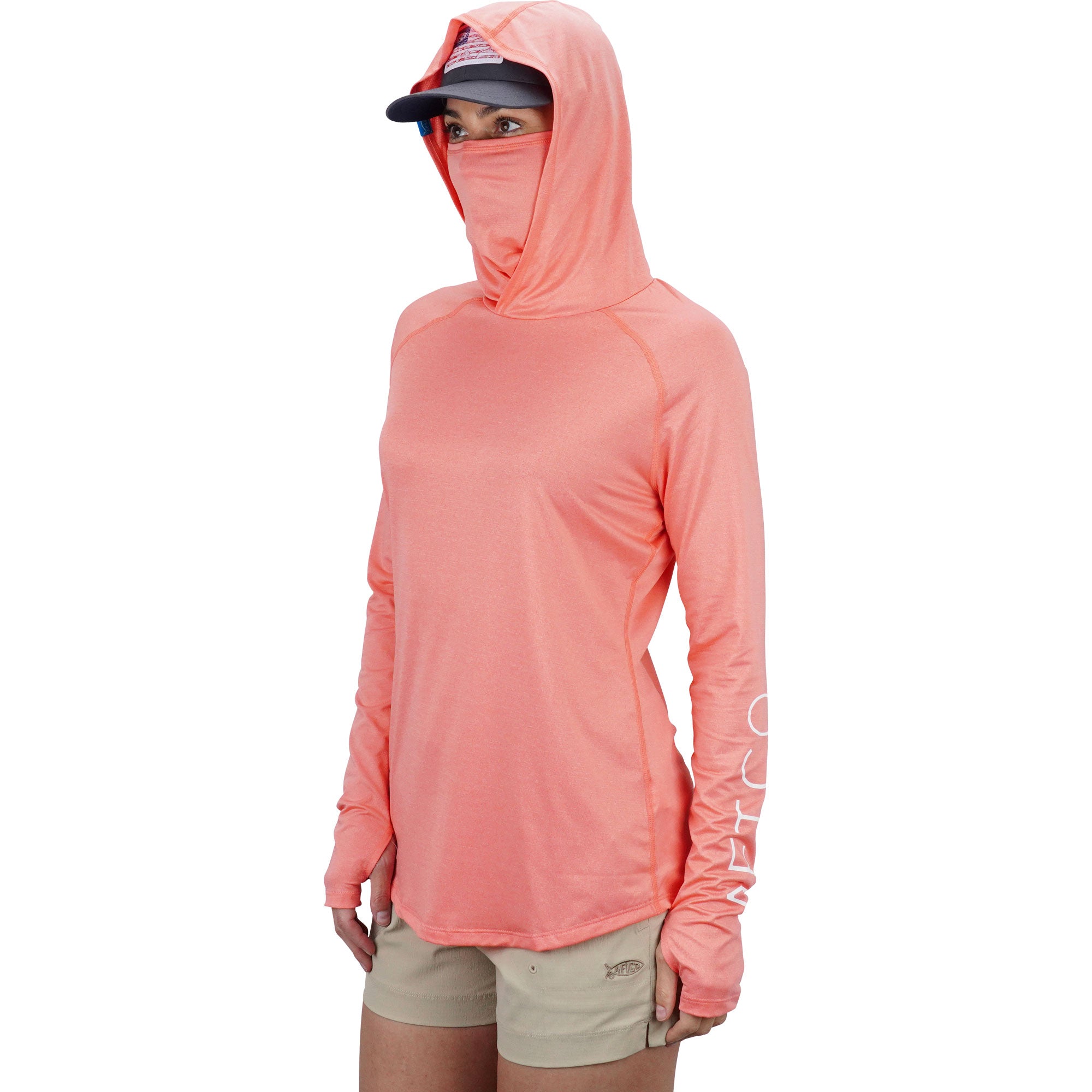 AFTCO - Women's Yurei Hooded Performance Shirt Coral Heather / Small