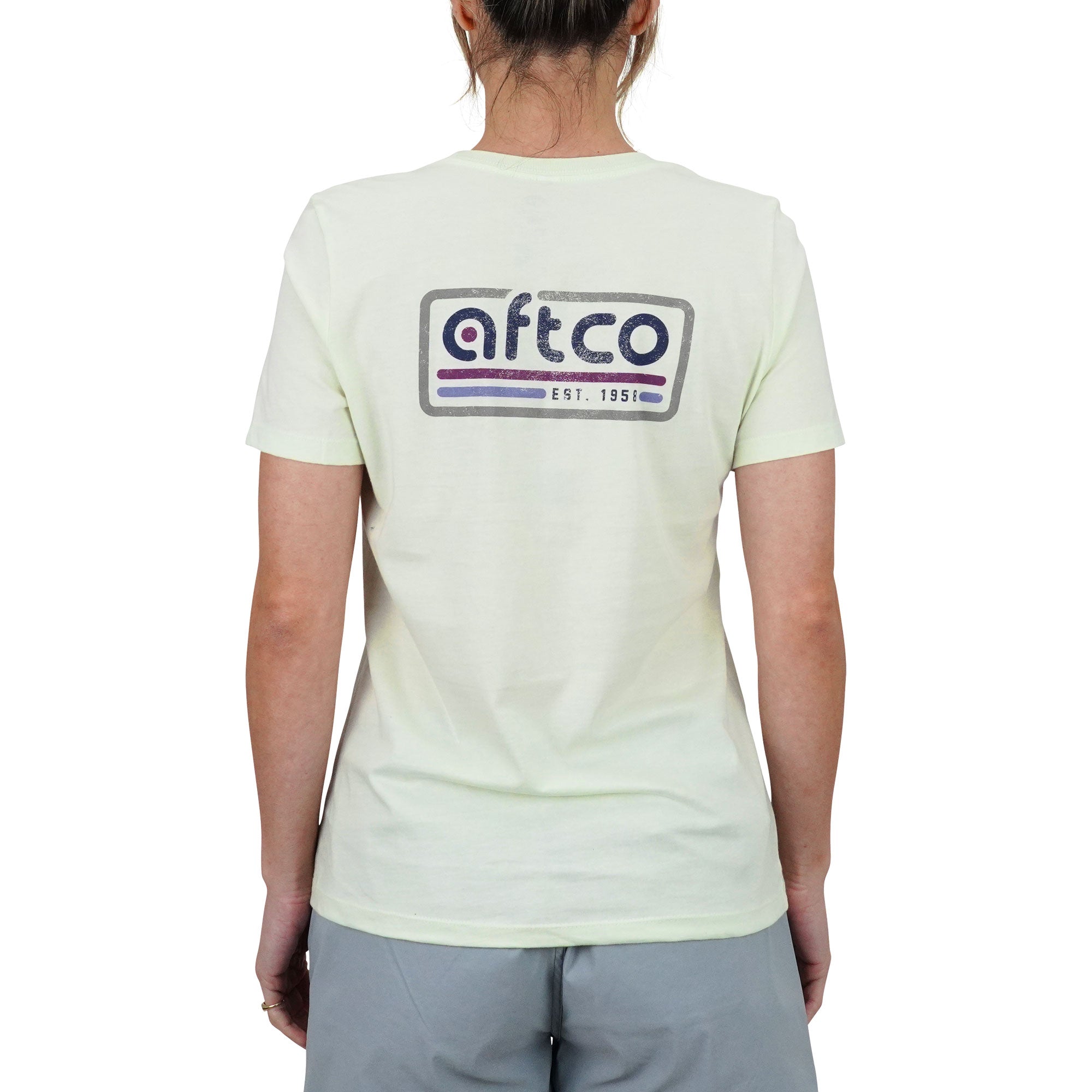 AFTCO Women's Fade SS T-Shirt - Key Lime - XL