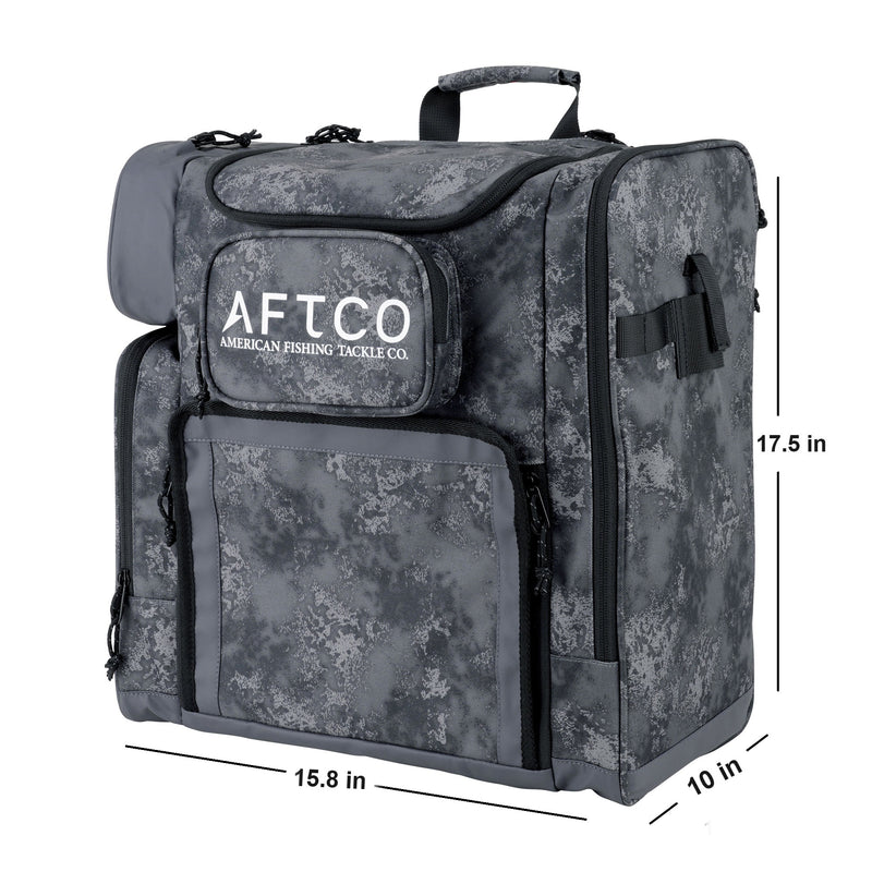 AFTCO ATBP001 Tackle Backpack Charcoal Acid Camo