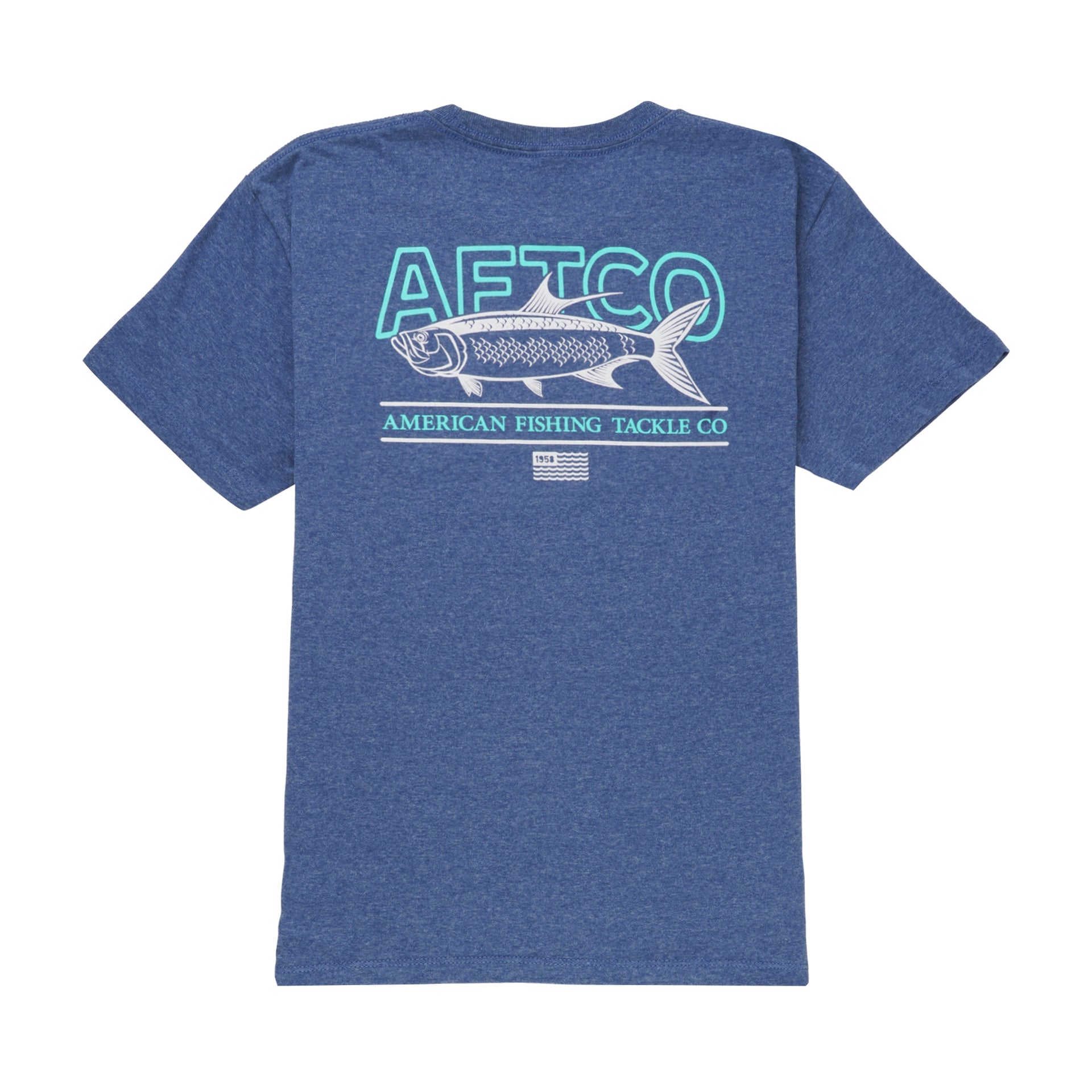 AFTCO American Fishing Tackle Co Men's T Shirt Size L Blue Short