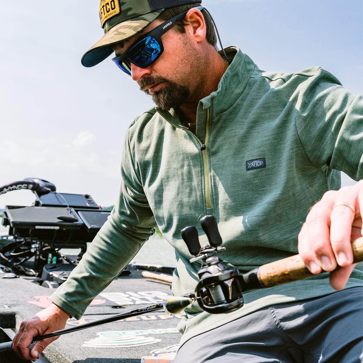 Coastal Layer 1/4 Zip Fishing Pullover AFTCO