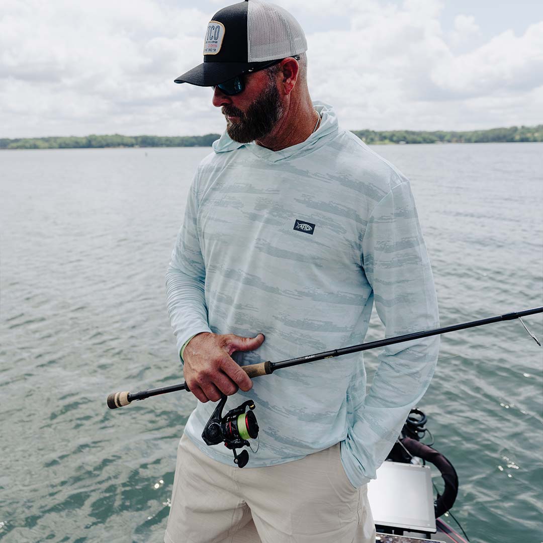 AFTCO アフコ　ドライフーディ Ocean Bound Hooded Performance Shirt – AFTCO