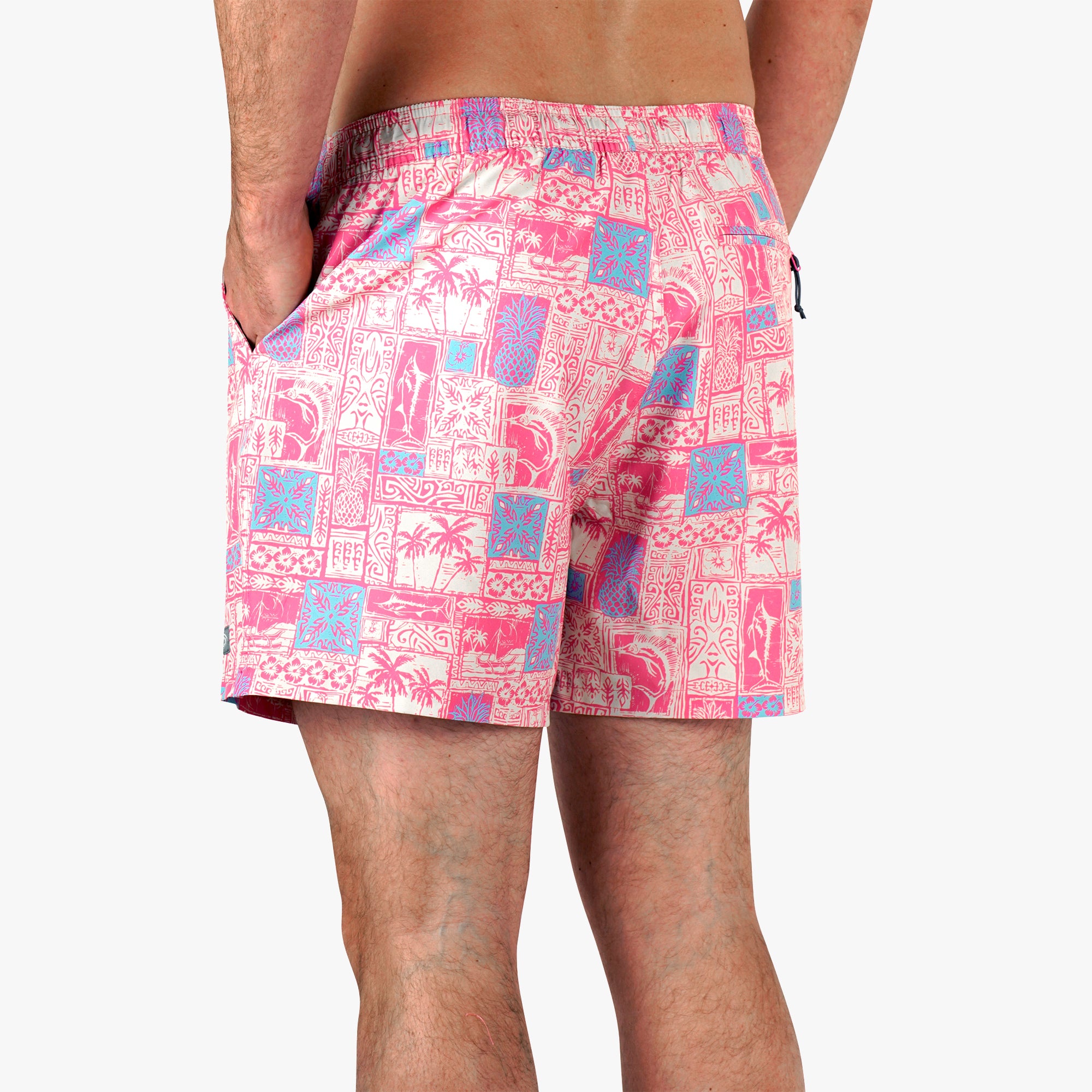 Strike Printed Swim Trunks | Flamingo Pink – AFTCO