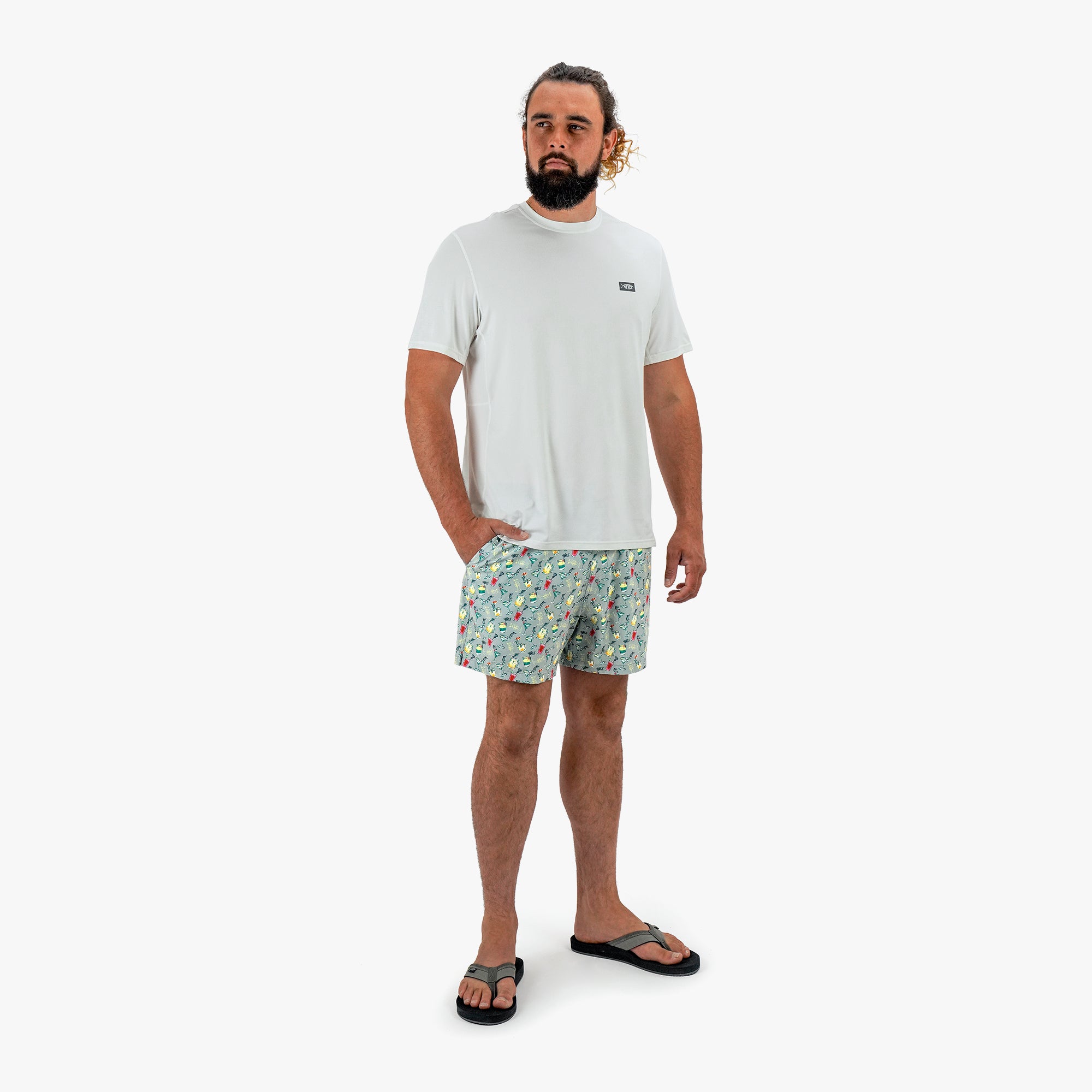 アフトコ　AFTCO　ストライクスイムショーツ　Sサイズ　グレー　美品　釣り Strike Printed Swim Trunks | Gray – AFTCO