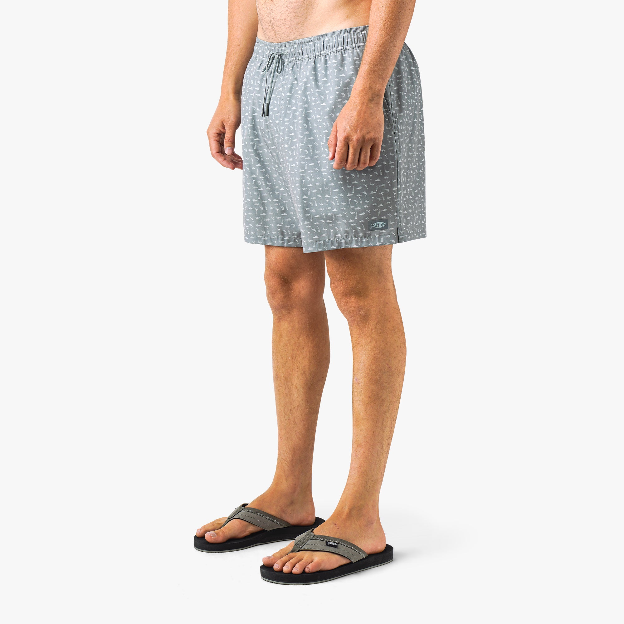 Strike Printed Swim Trunks | Deep Navy – AFTCO