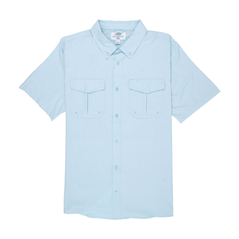 AFTCO Rangle Vented Short Sleeve Shirt - Light Blue - M