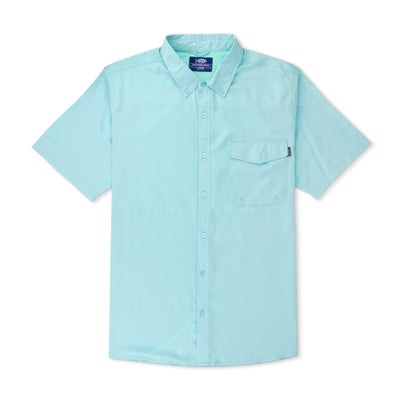 BASSDASH UPF 50 Men's Fishing Dress Shirt Button Down Woven Short Sleeve  Outdoor, Seafoam, Medium : : Clothing, Shoes & Accessories