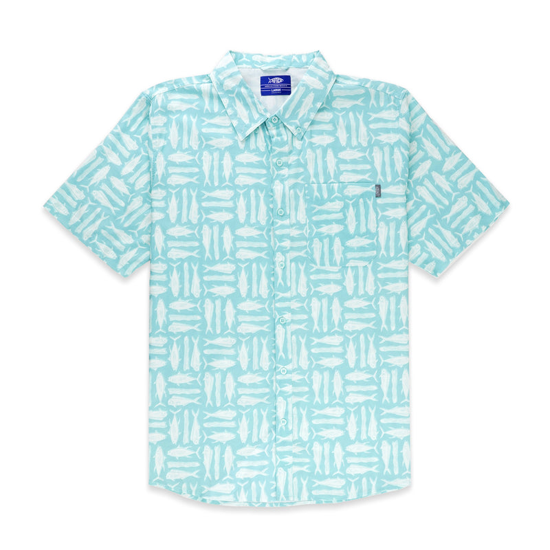 AFTCO Men's Boatbar SS Shirt - Pastel Turquoise - 2XL