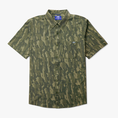 Boatbar SS Button Down Shirt | Olive Current Camo