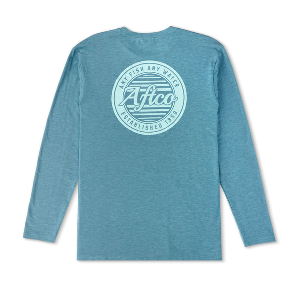 Ocean Bound LS UV Protection Fishing Shirts | AFTCO / Arctic Heather / 2x