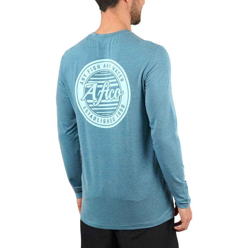 UV Long Sleeve Fishing Shirts | Bassdash Fishing Heather Grey/Dark Blue Logo / M