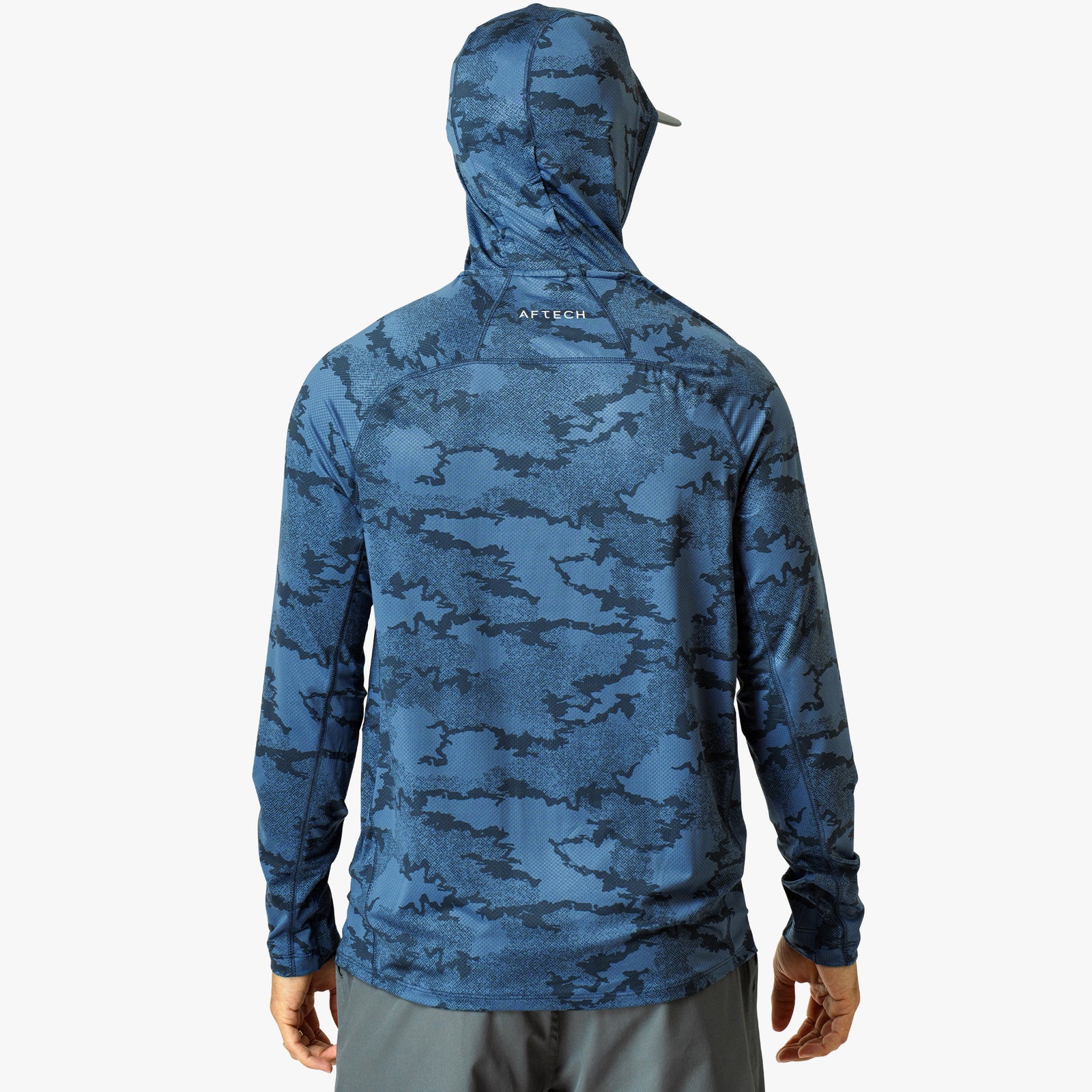 Chemise AFTCO Homme Grise à Capuche – UPF, Pêche, Manches Longues, Taille M