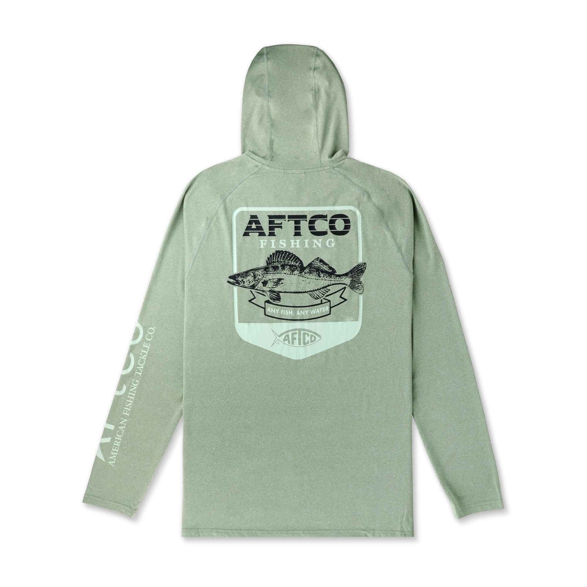 AFTCO Jason Christie Hooded Performance Long-Sleeve Shirt for Men - Steel -  XL