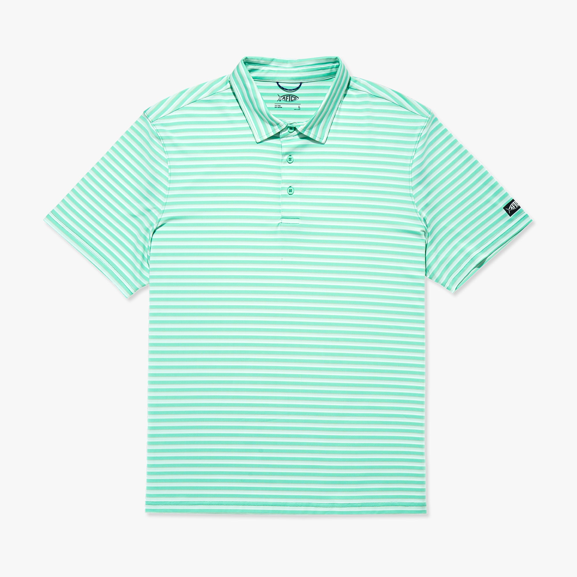 ANEW GOLF STRIPE TEXTURE SHORT SLEEVE Old Stripes Green Polo