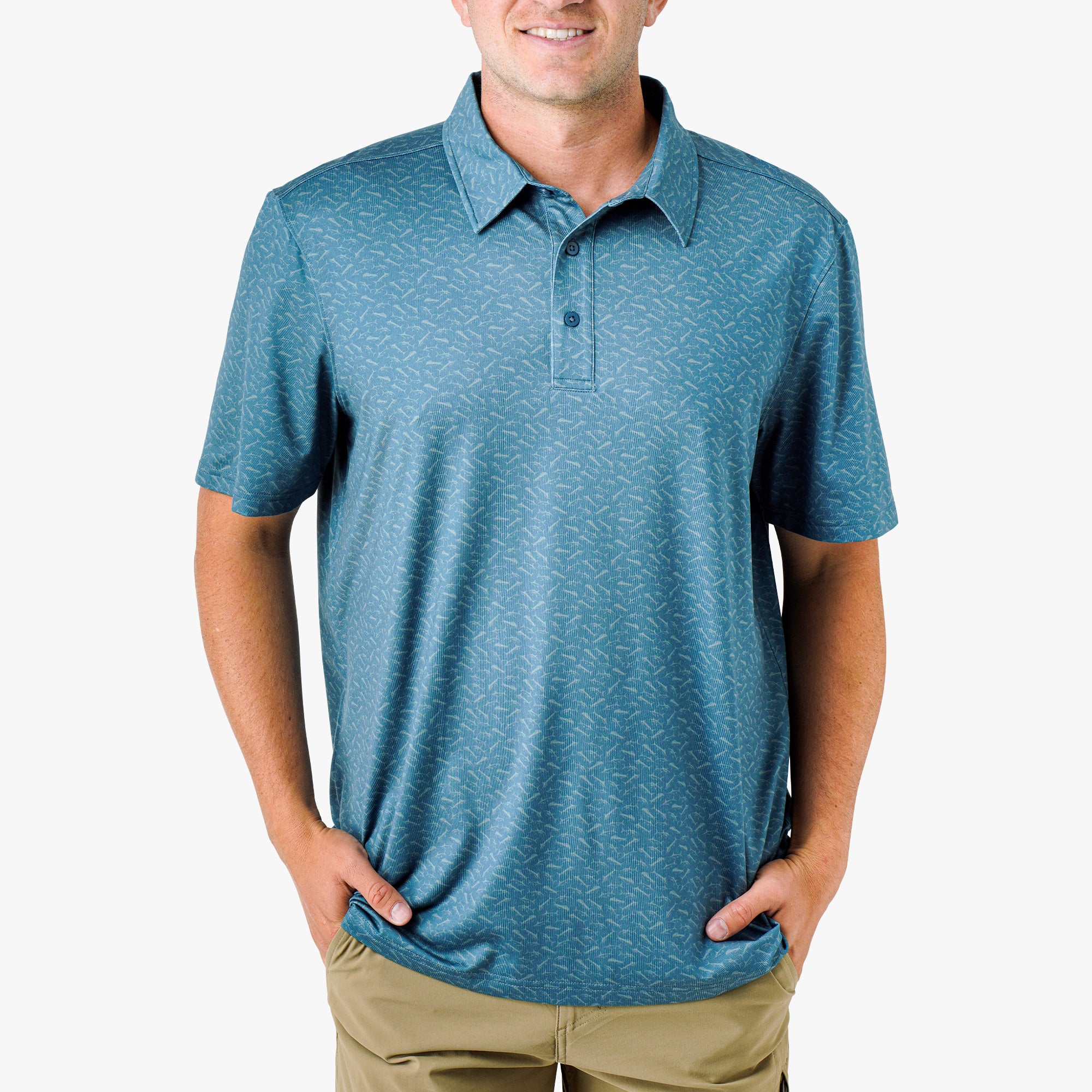 Cypress Printed Performance Fishing Polo | AFTCO