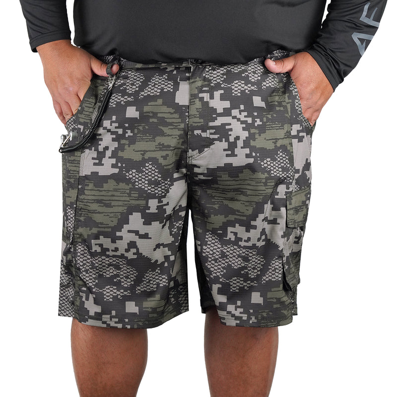 AFTCO Big Guy Tactical Fishing Shorts / Green Digi Camo / 50