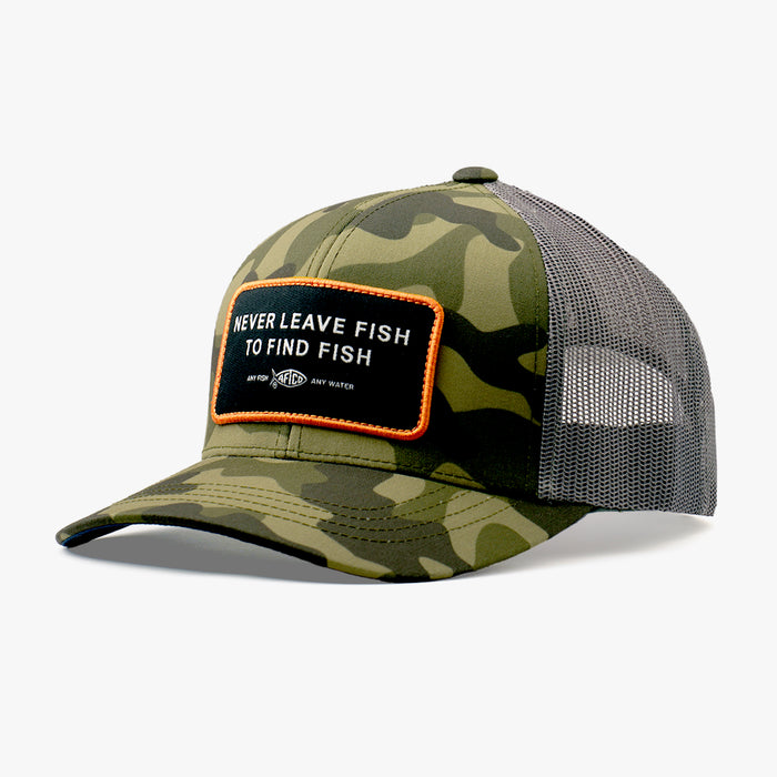 af fish hook monogram cap AFTCO Guide Sayings Trucker Hat