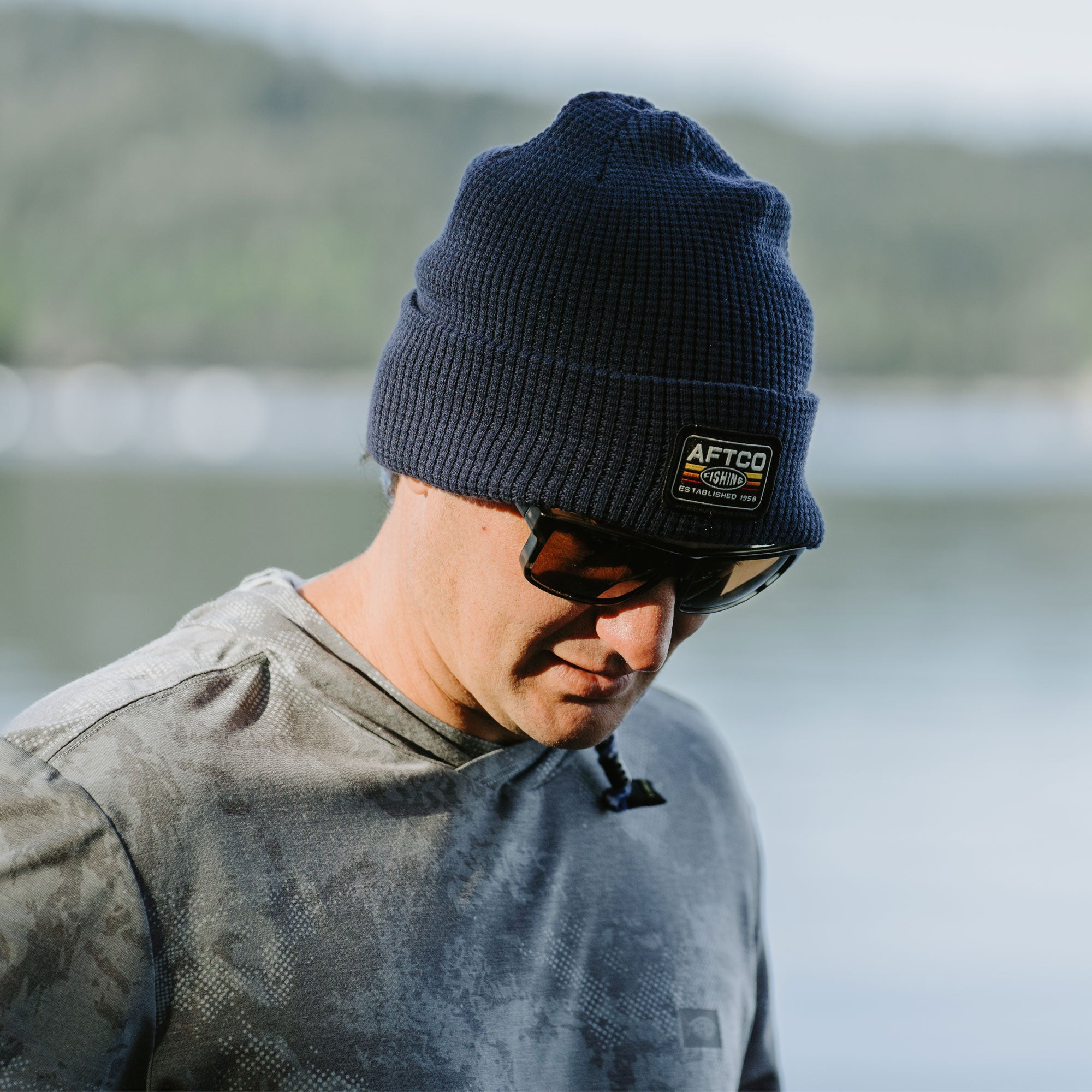 Chevron Waffle Fishing Beanie | AFTCO