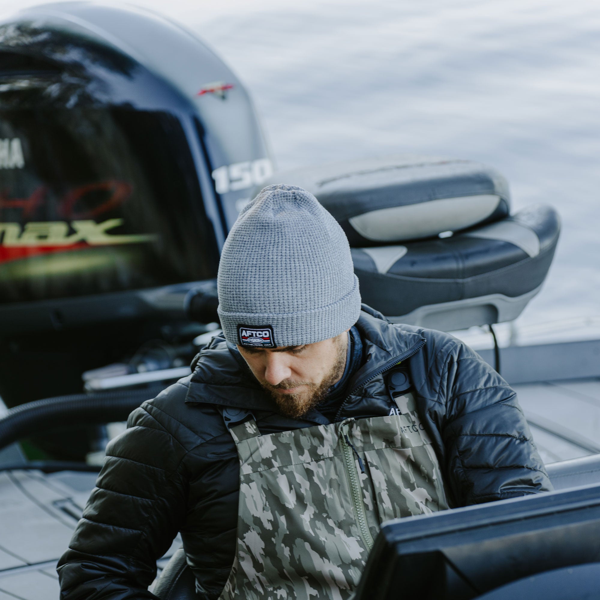 Chevron Waffle Fishing Beanie | AFTCO