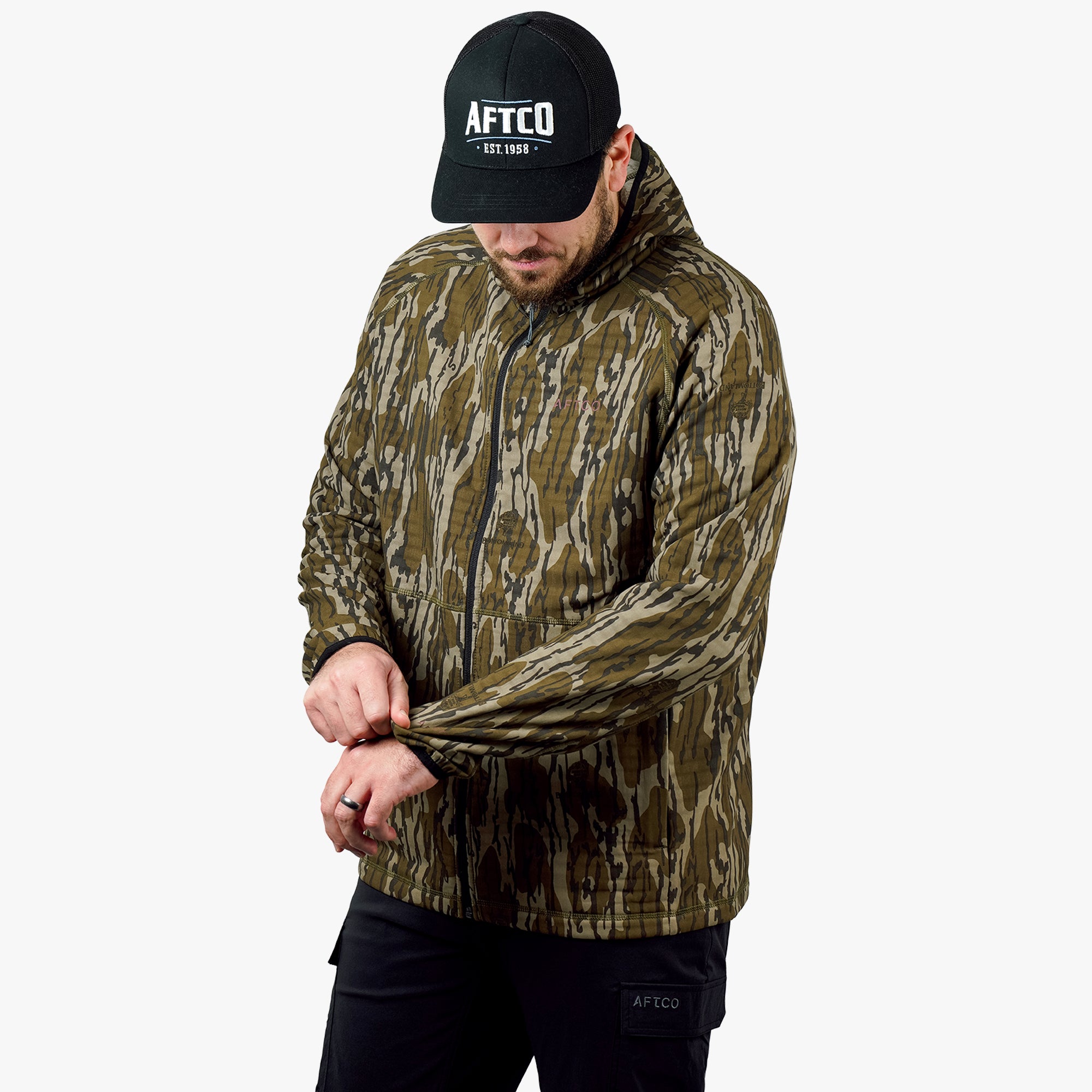 ArmourLoft Mossy Oak Full Zip Fishing Hoodie | AFTCO