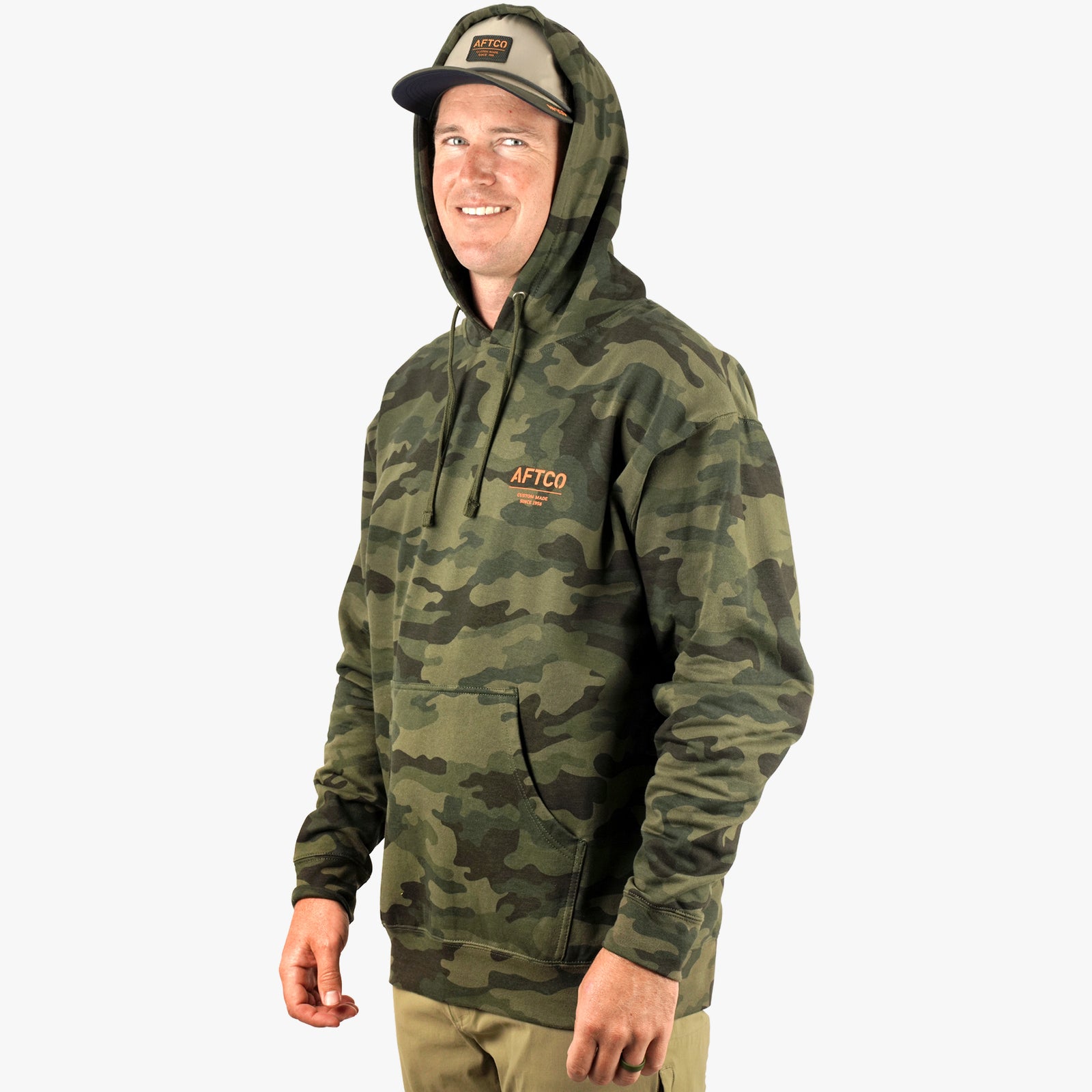 Code V Urban Woodland Camo Hooded Sweatshirt - Adult Pullover, 60% Cotton 40% Polyester, 3X