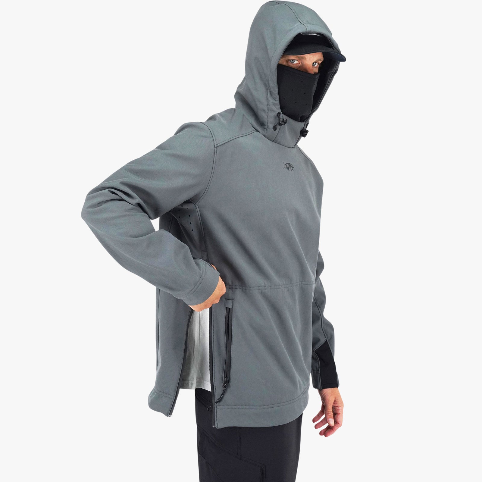 Sweat à Capuche AFTCO Reaper – Homme M – Gris – Technique Pêche – Performance Tech