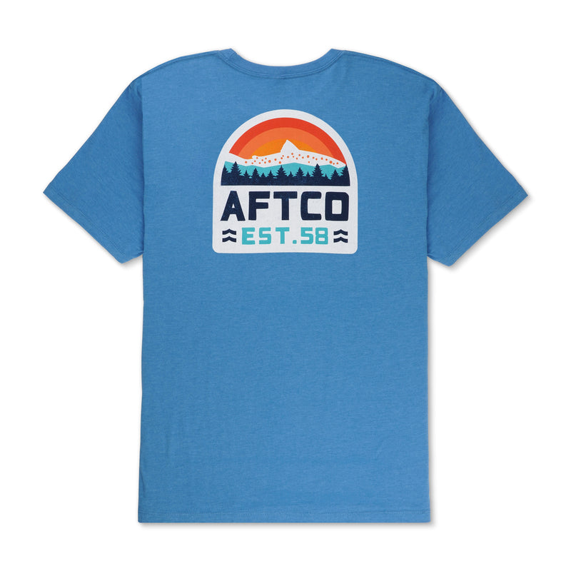 AFTCO Men's Rustic S/S T-Shirt - Azure Heather - XL