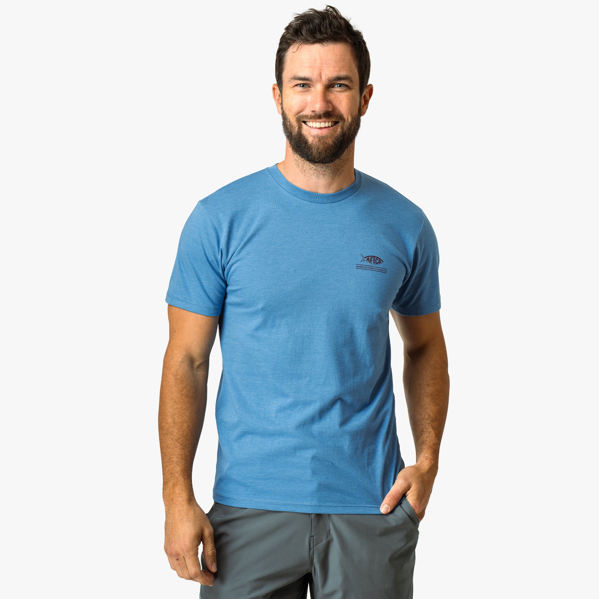Grass Flat Short Sleeve Men's Fishing T-Shirt | AFTCO