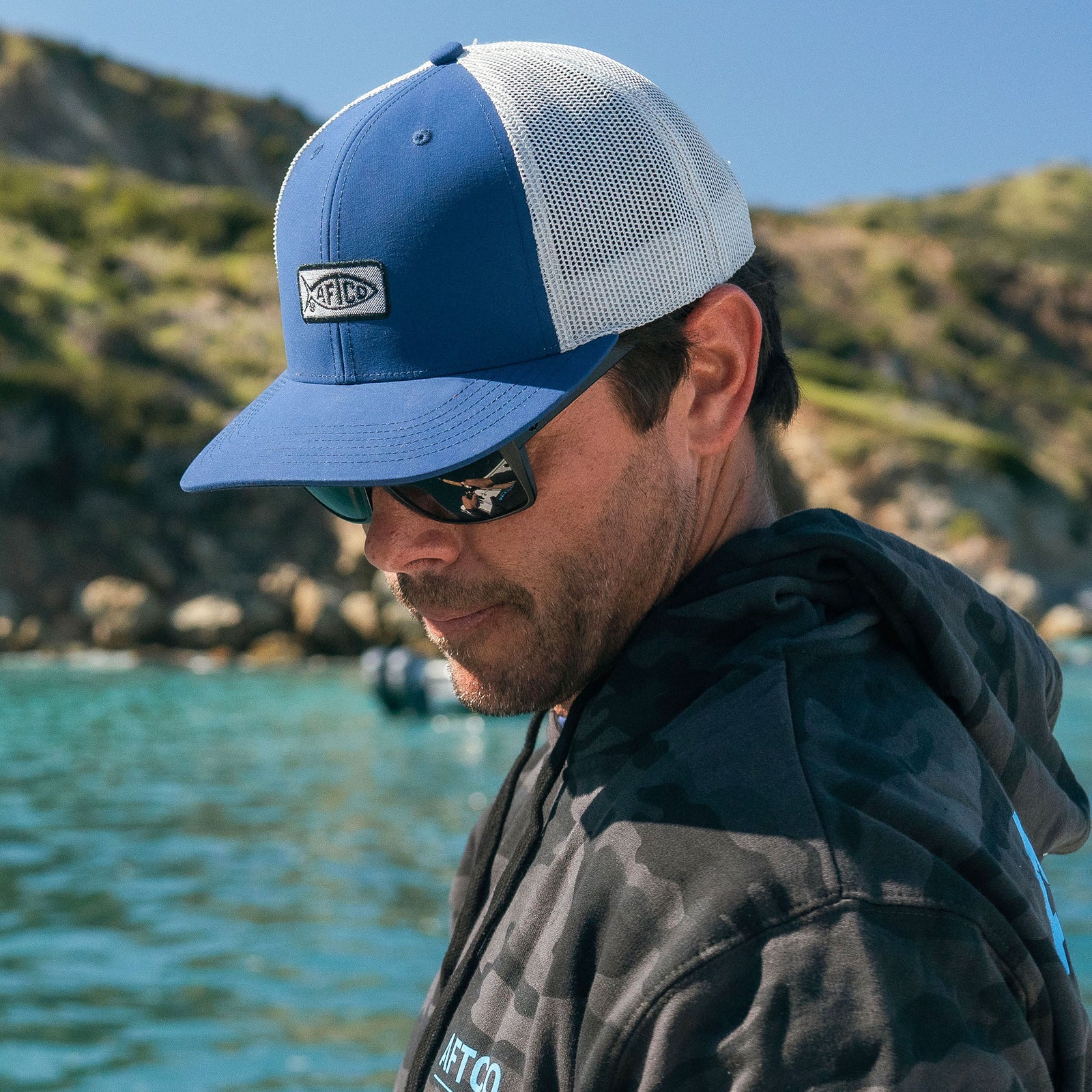 Hat Avid Fishing Clothes Original Fishing Trucker Hat AFTCO