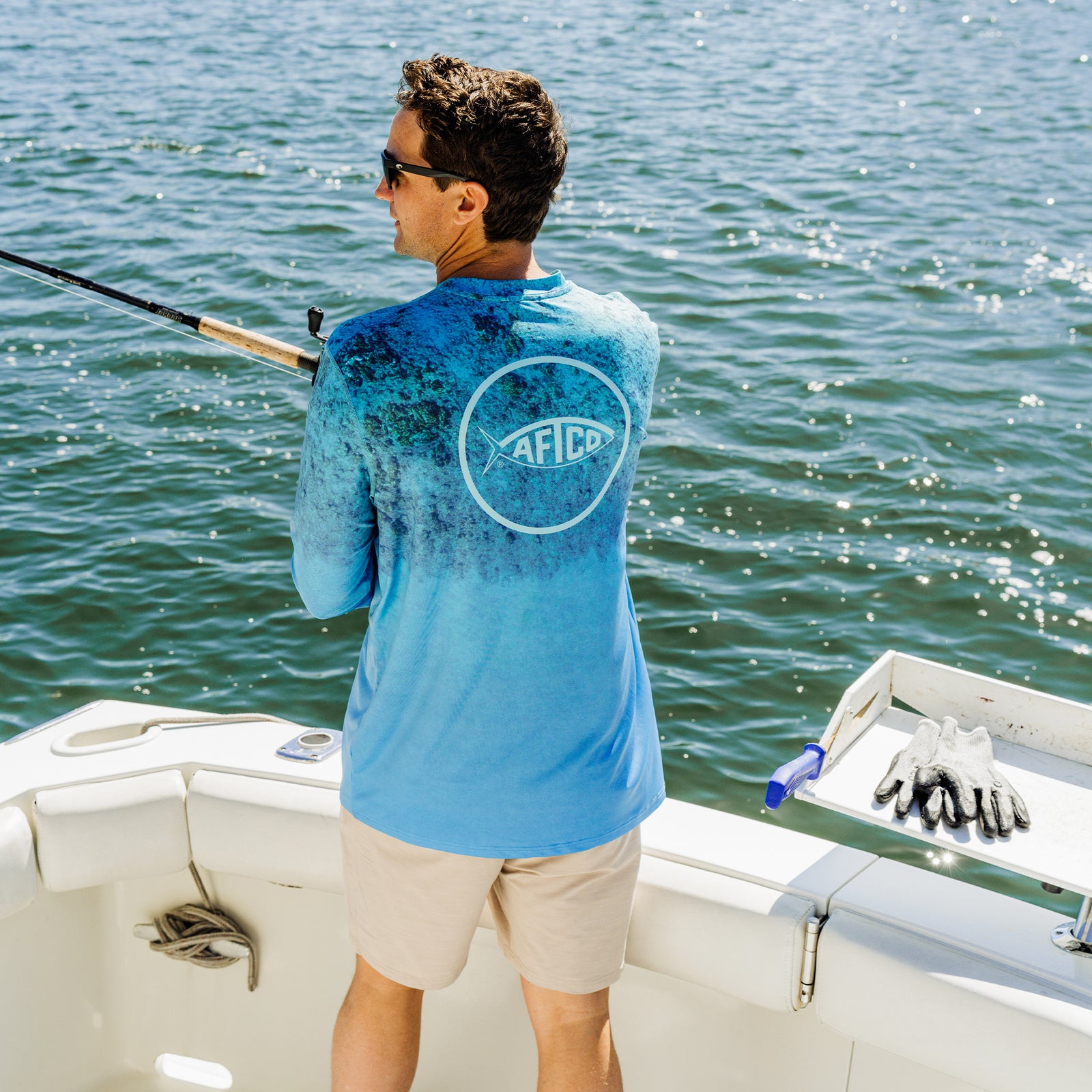aftco lure fishing sun mask Shoreline UVX LS Sun Protection Fishing Shirt