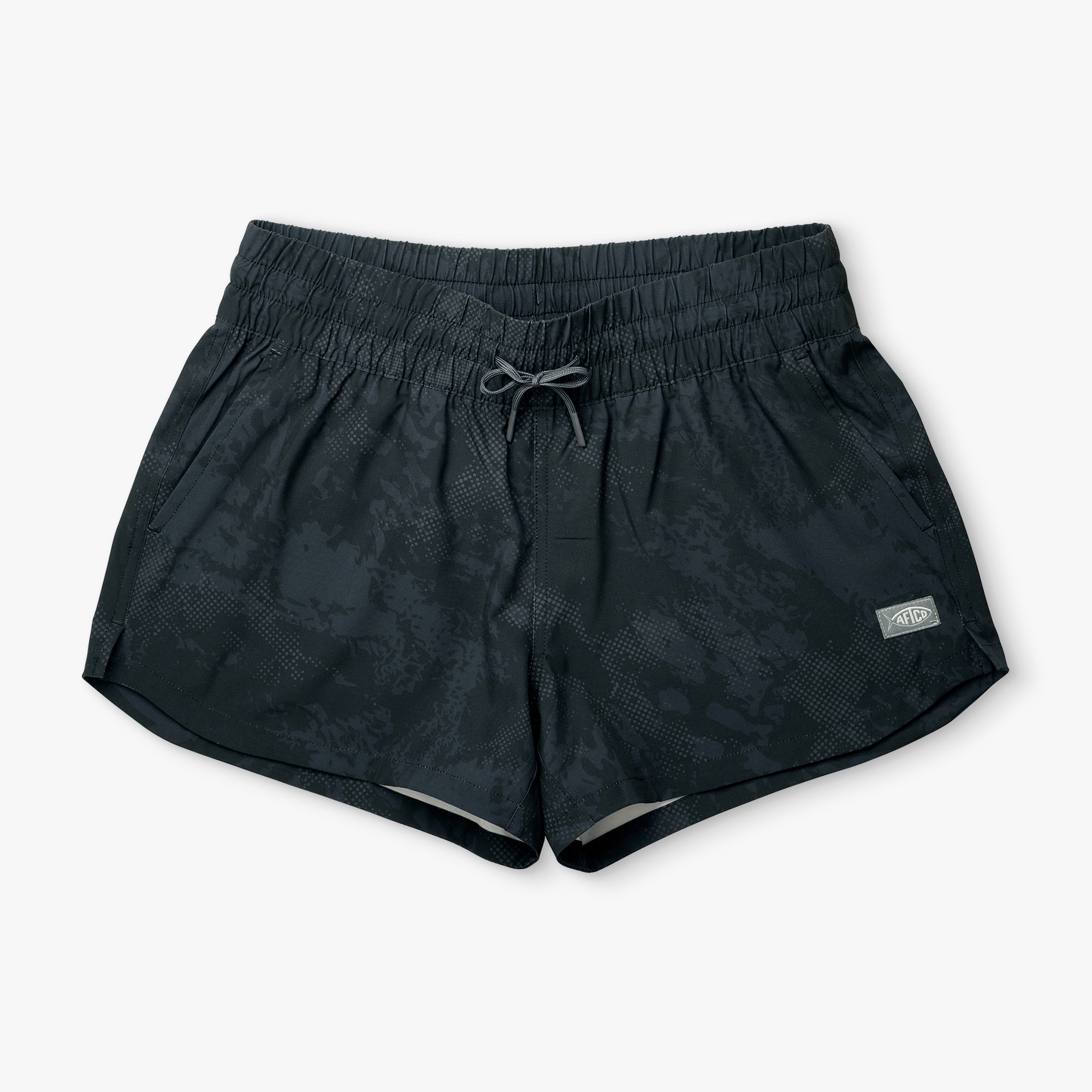 Women's Strike Printed Swim Shorts | Black Storm Camo – AFTCO