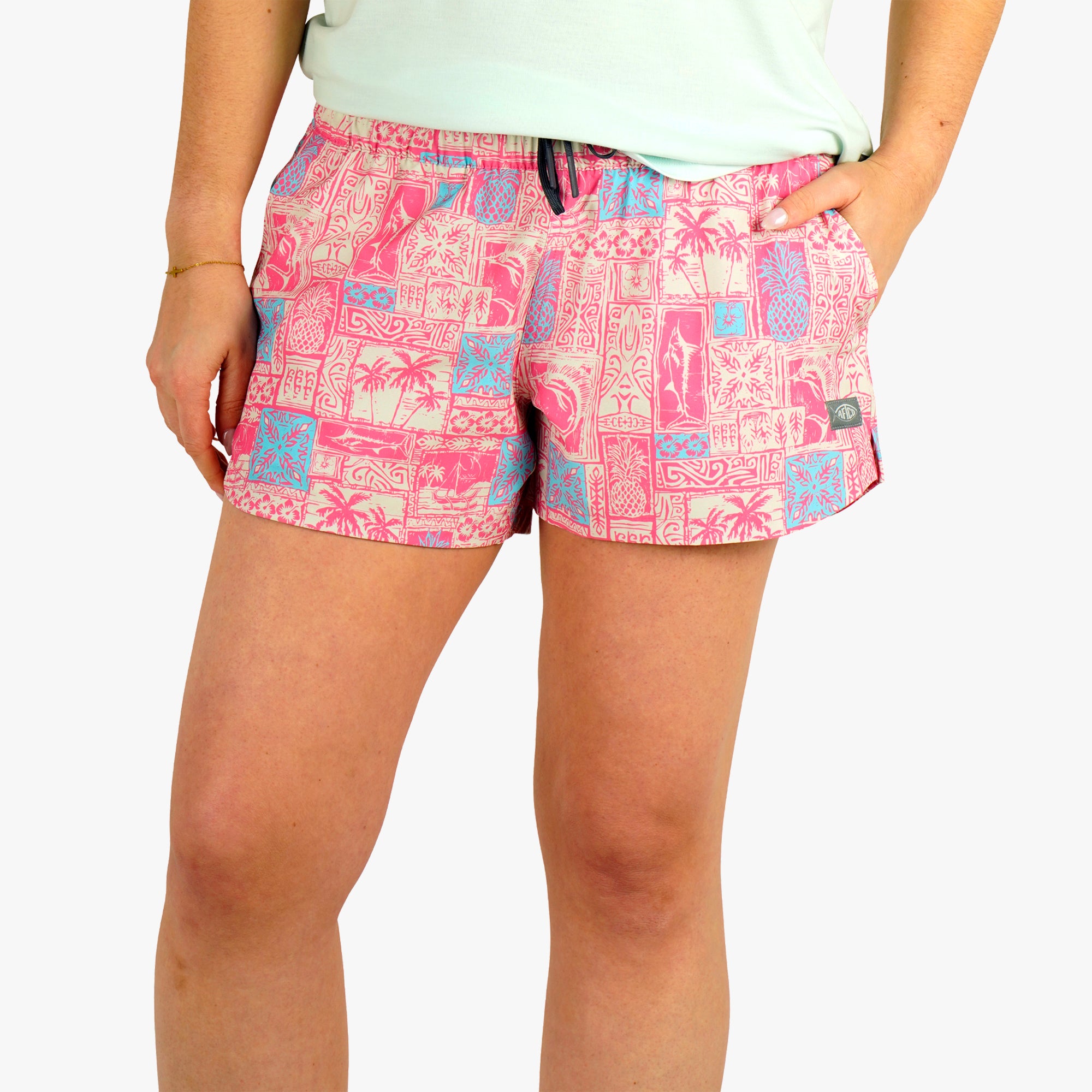 Women's Strike Printed Swim Shorts | Flamingo Pink – AFTCO