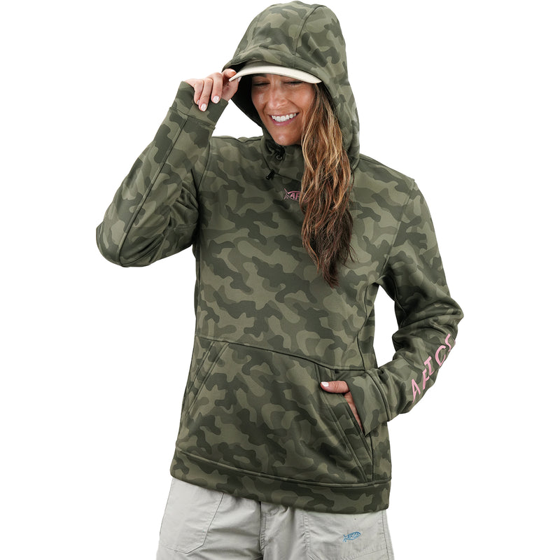 AFTCO Women's Shadow Tactical Hoodie / Green OG Camo / XL