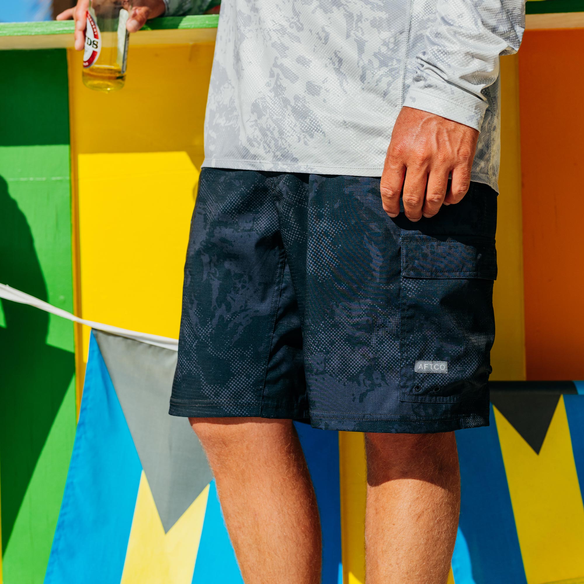 Deckhand Camo Fishing Cargo Shorts | AFTCO