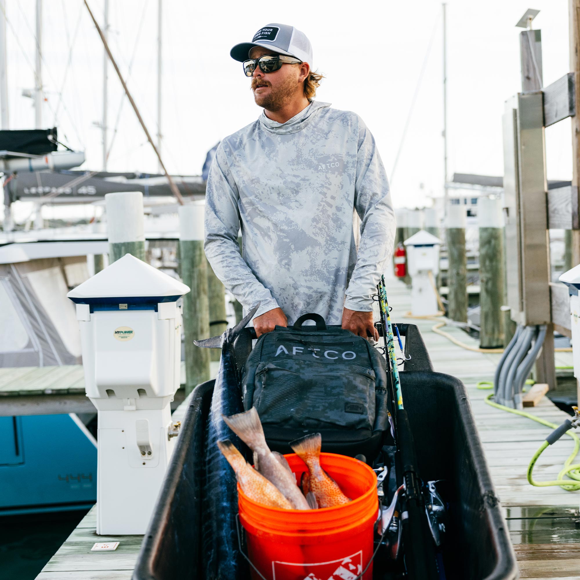 AFTCO アフコ　メッシュ　フーディーシャツ　M パーカー Adapt Phase Change Hooded Fishing Shirt | AFTCO