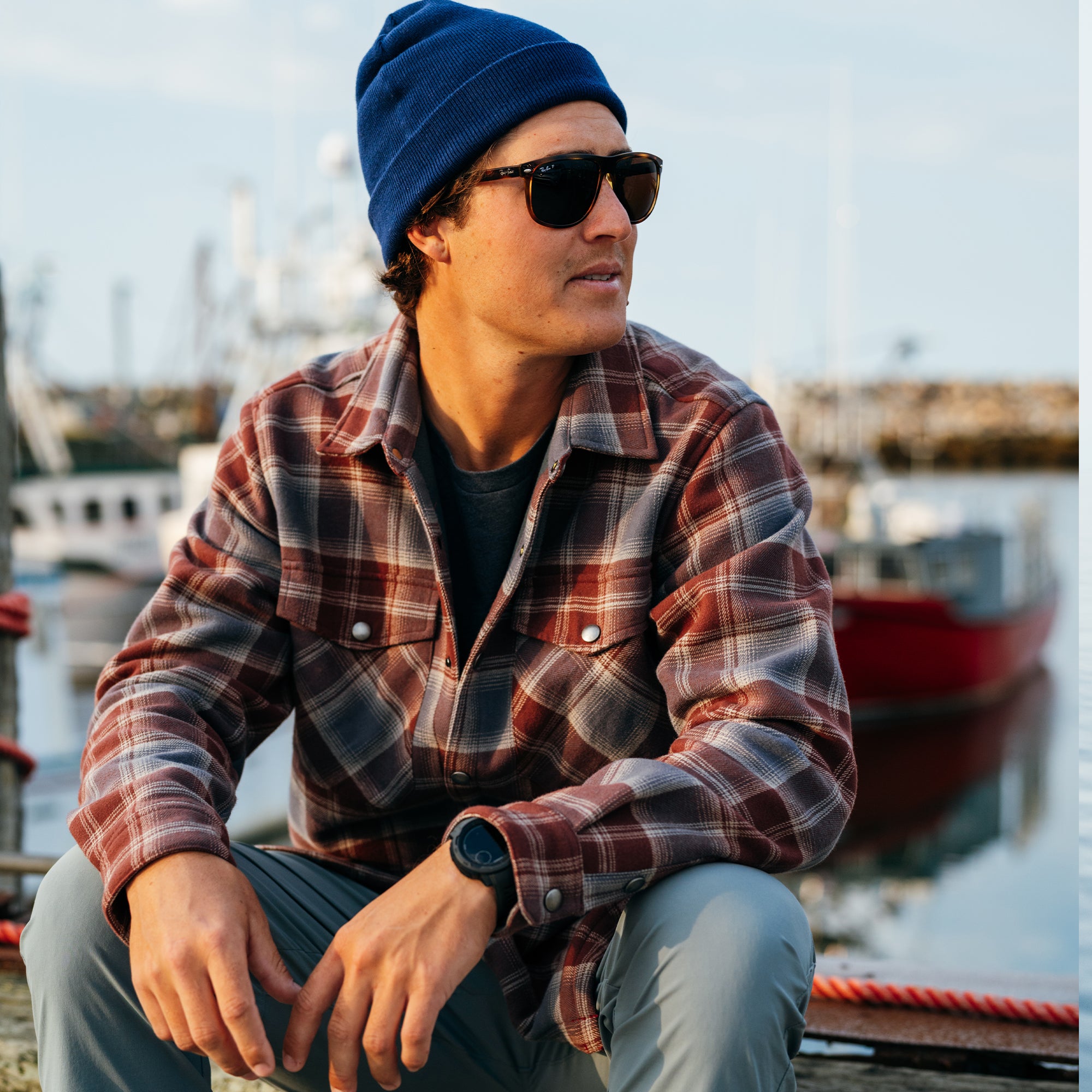 Assc kkock flannel サイズ M Stout Button Up Flannel Shacket | AFTCO