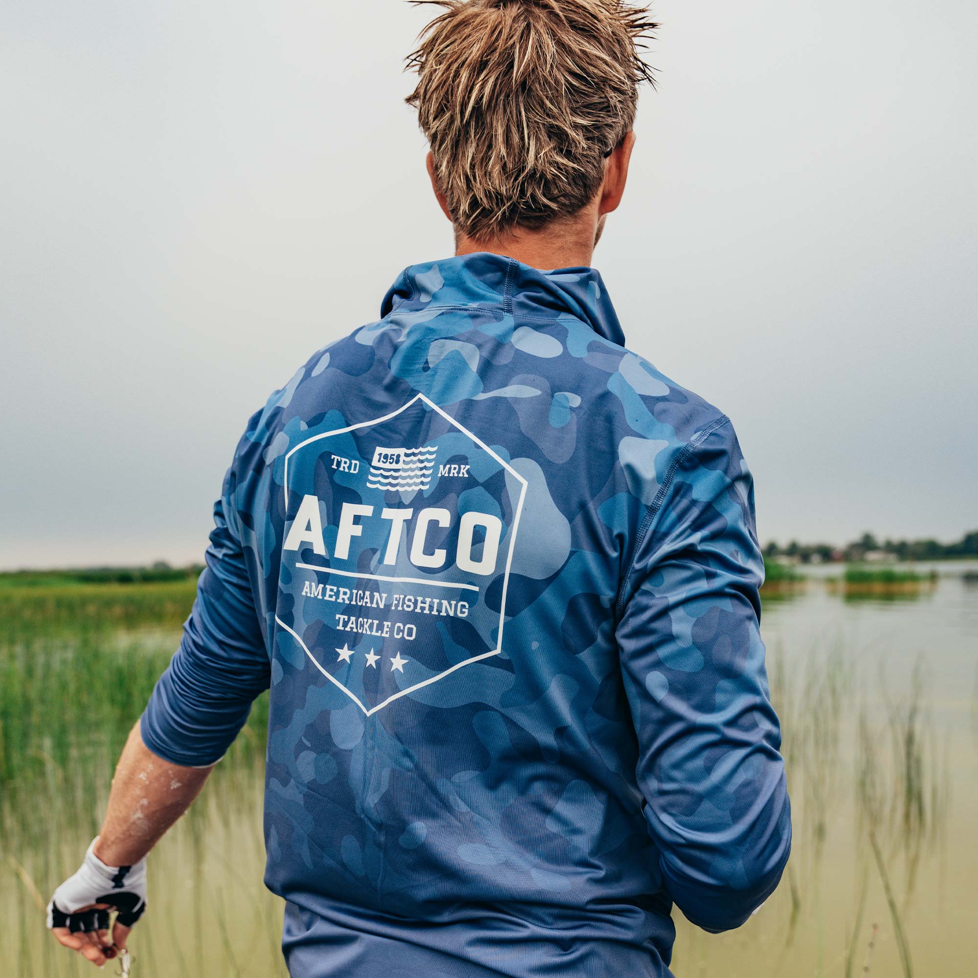 OG Camo UVX LS Hooded Fishing Shirt | AFTCO