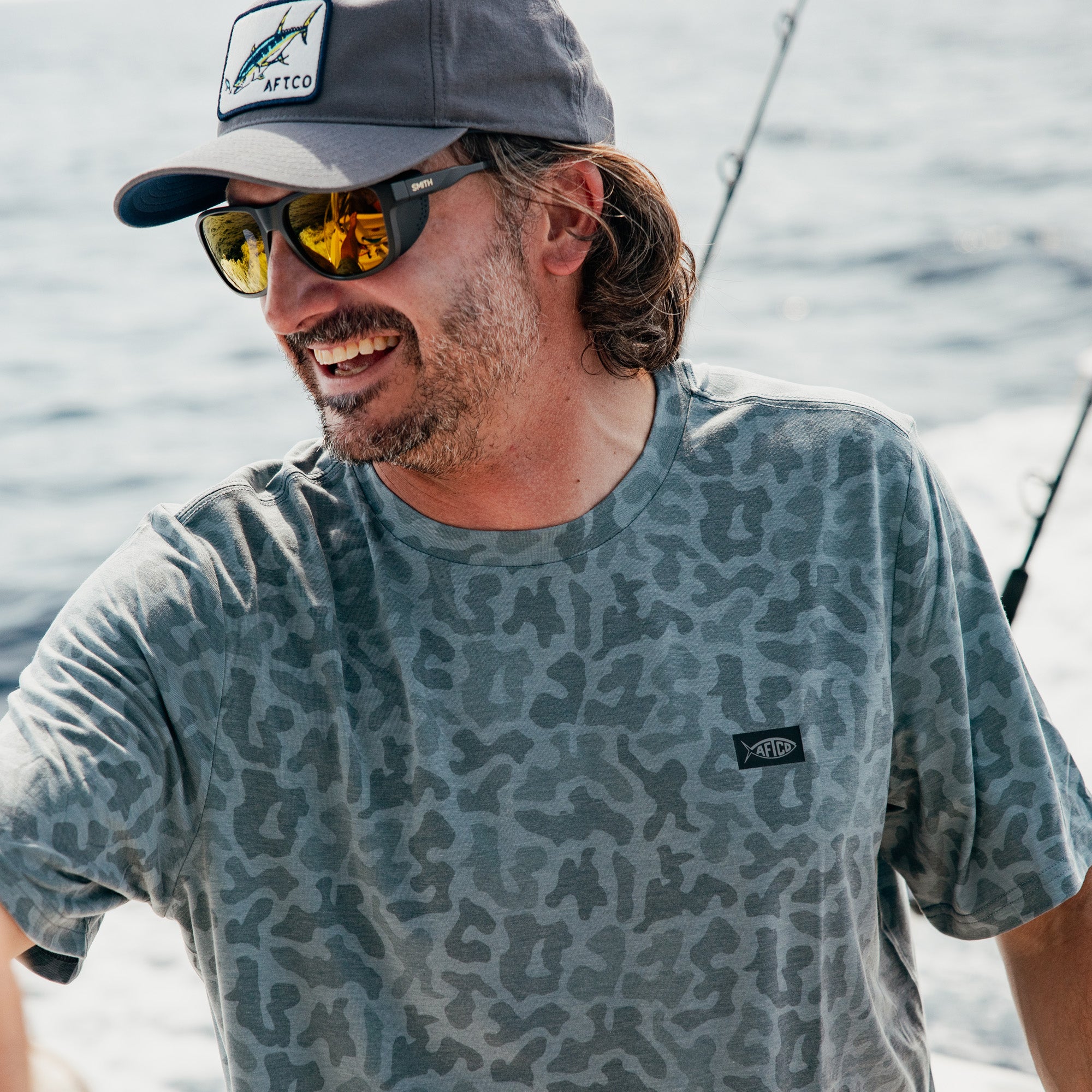 Ocean Bound Printed Short Sleeve Fishing Shirts | AFTCO
