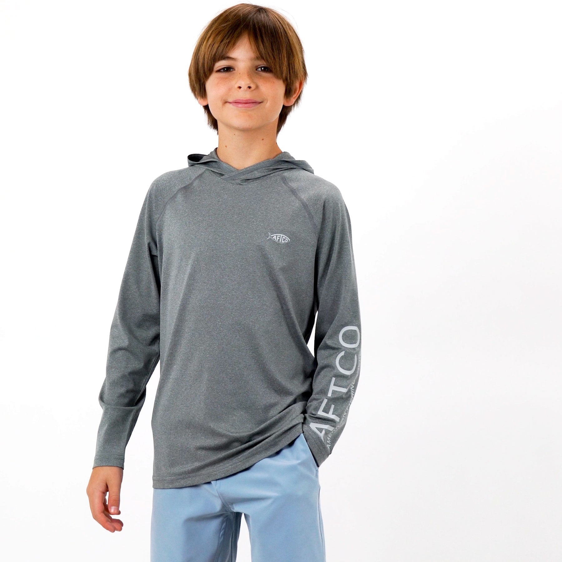 Youth Samurai Hood Performance LS Shirt – AFTCO