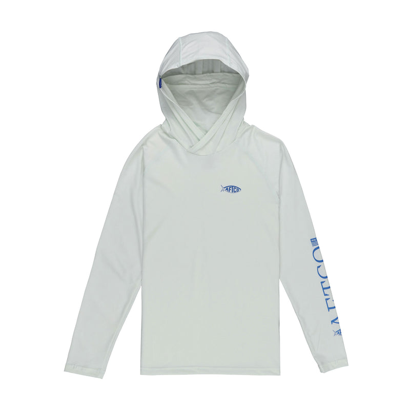 AFTCO Youth Yurei Hooded Performance Shirt | Sale / Vapor Heather / S