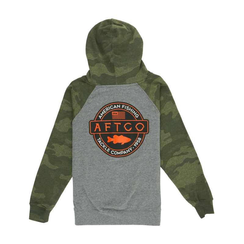 AFTCO Bass Patch Youth Hoodie Forest Camo / Medium