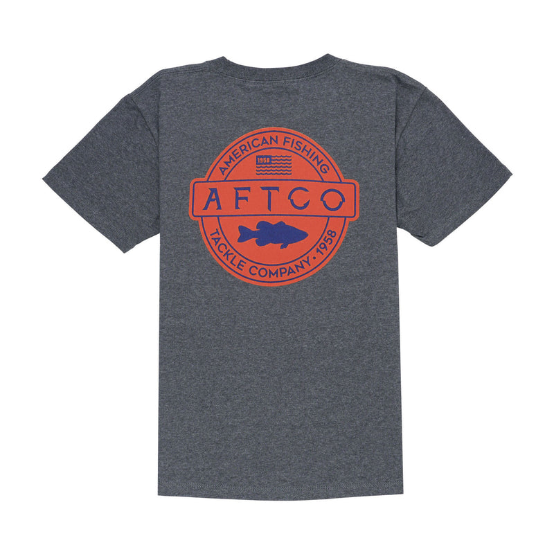 AFTCO Youth Bass Patch SS T-Shirt - Excalibur Heather - L