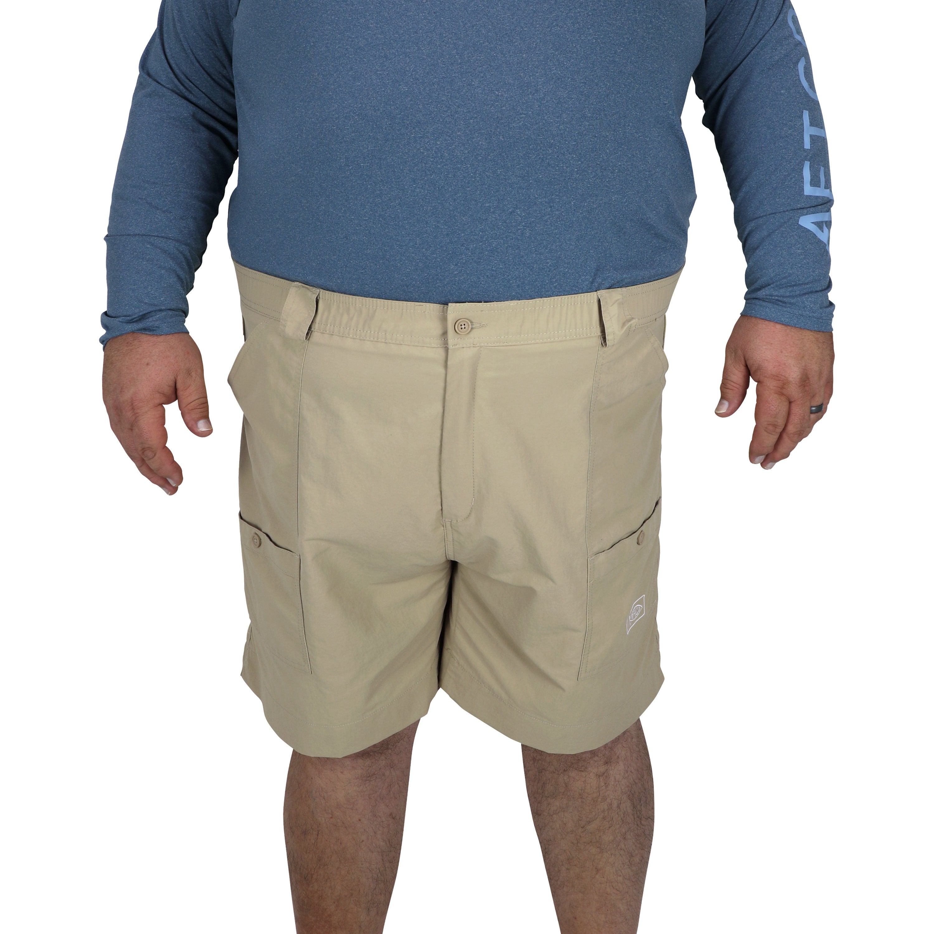 AFTCO Big Guy Original Fishing Shorts Long Khaki Size 46 | Lightweight, Nylon | Chaos Fishing