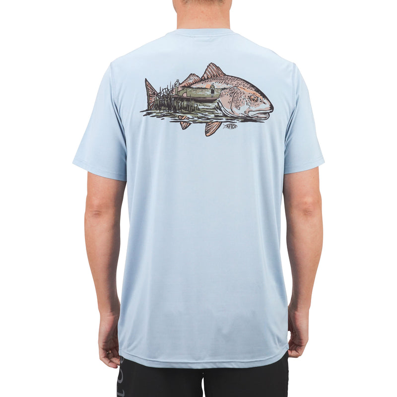 Red Dusk Men's Short Sleeve Fishing Shirt