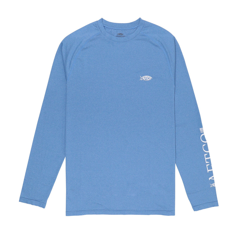 AFTCO Yurei Air-O Mesh LS Performance Shirt Nautical Blue Heather / 2x